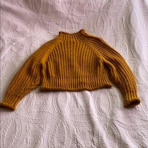 H&M Mustard Yellow Knit Crop Sweater